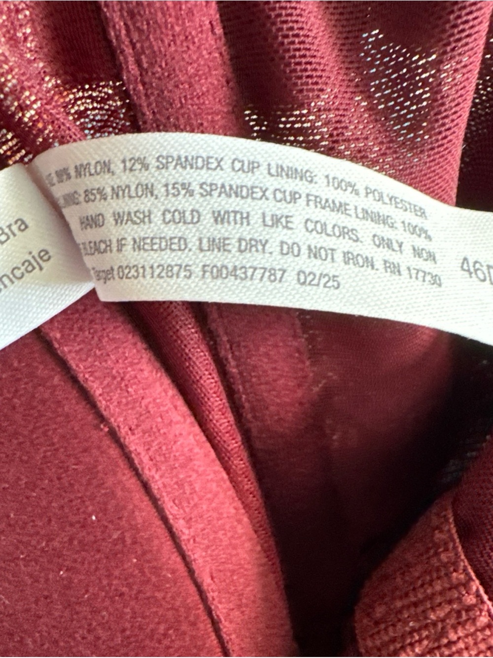 Auden Push Up Plunge Lace Bra 46DDD Burgundy Underwire Padded Front Close Full - Picture 11 of 11